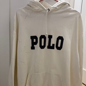 Polo by Ralph Lauren Off-White Hoodie with navy logo